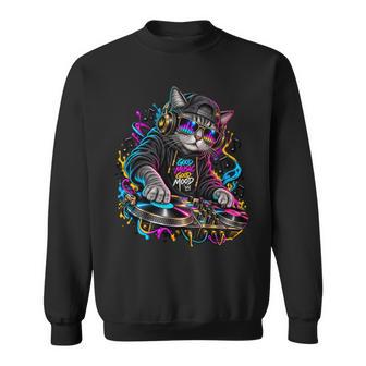 Con Diseño De Gatos Dj Music Techno Rave Hip Hop Regalo Hombre Manga Larga Camisa de entrenamiento - Regaloses
