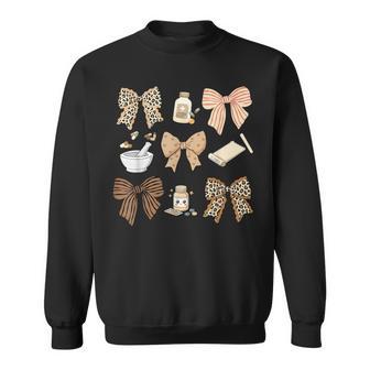 Coquette Leopard Pharmacy Tech Pharmacist Certified Pharm Sweatshirt - Thegiftio UK