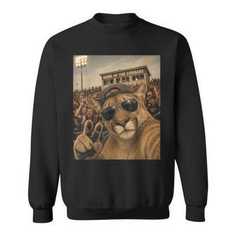 Cougar Student Selfie Vintage Game Day Cool Mascot Sweatshirt | Seseable UK