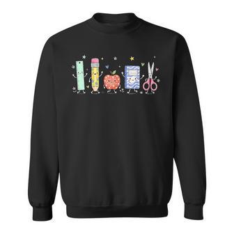 Cute School Supplies Back To School Teachers Kids First Day Sweatshirt - Thegiftio UK