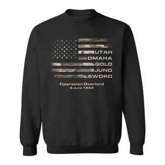 D-Day 82Nd Anniversary Normandy D-Day Beaches Usa Camo Flag Sweatshirt - Thegiftio UK