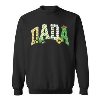 Dada Of The Birthday Boy Tractor Farm Trucks Family Party Sweatshirt | Seseable UK