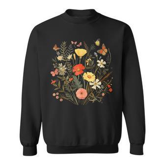 Dibujo De Floresilvestres Con Mariposas In Mangas Camisa de entrenamiento - Regaloses
