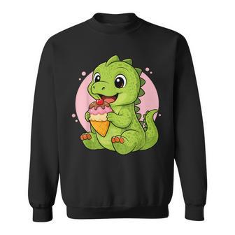 Dinosaurio Comiendo Helado Gráfico Niños Niñas Dinosaurio Amante Camisa de entrenamiento - Regaloses