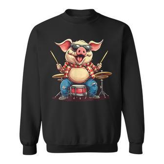Divertido Disfraz De Cerdo Con Tambores Para Los Amantes De Los Rockeros Y Cerditos Camisa de entrenamiento - Regaloses