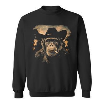 Divertido Monoaquero Fumando Cigarrillo Mono Meme Camisa de entrenamiento - Regaloses