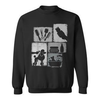 Dog Groomer Vintage Collage Pet Groomer Sweatshirt - Thegiftio UK