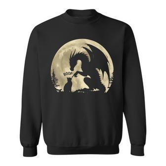 Dragon Boop Cat Under Full Moon Cute Fantasy Night Sweatshirt | Seseable UK