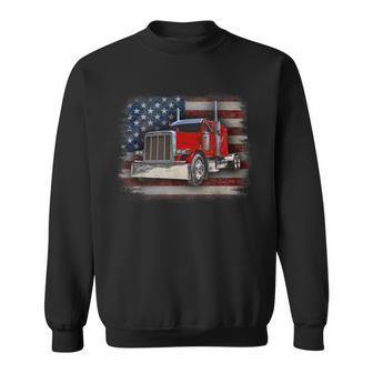 Drapeau Américain Et Camion Big Rig Sweater e - Cadeauxyz