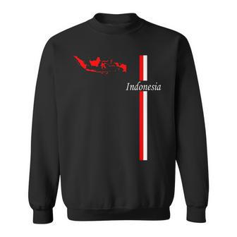 Drapeau Et Carte De L'indonésie Graphique Minimaliste De La Fierté Indonésienne Sweater e - Cadeauxyz