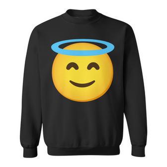 Emoticon Caraonriente Con Halo Ángel Manga Larga Camisa de entrenamiento - Regaloses
