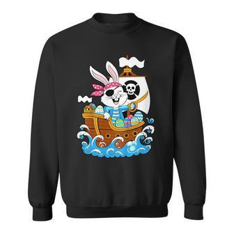 Enfant Bateau Pirate De Pâques Avec Lapin Capitaine Et Butin D'œufs De Pâques Sweater e - Cadeauxyz
