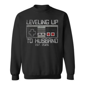 Engagement For Gamer Groom Leveling Up To Husband 2026 Sweatshirt - Thegiftio UK