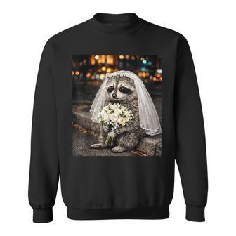 Feral Raccoon Bride Engaged Bachelorette Selfie Meme Sweatshirt - Thegiftio UK