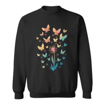 Fleur Et Papillon Pour Amoureux De La Nature Sweater e - Cadeauxyz