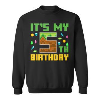 Birthday Boy It's My 5Th Birthday Video Game Pixel Sweatshirt - Thegiftio UK