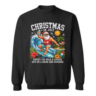 Christmas In July Hawaiian Santa Beach Graphic Sweatshirt | Seseable UK