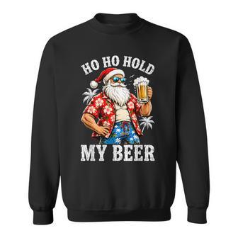 Santa With Sunglasses And Beer Christmas In July Sweatshirt | Seseable UK