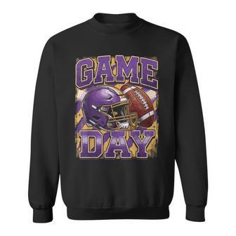 Game Day Football Purple And Gold Sweatshirt | Seseable UK
