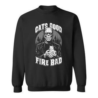 Gatito Fats Good Fire Bad Divertido Amante De Los Gatos De Frankenstein Camisa de entrenamiento - Regaloses