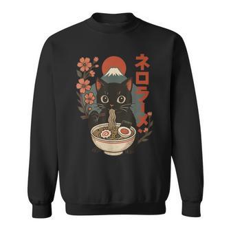 Gato Comiendo Ramen Gatito Anime Japón Camisa de entrenamiento - Regaloses