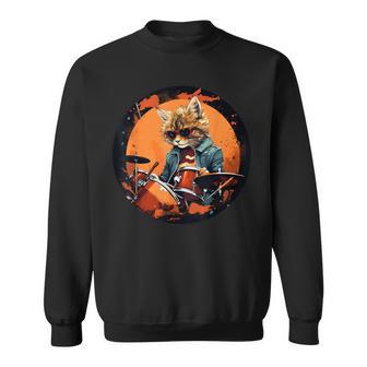 Gato De Batería Con Tambores Para Los Amantes Del Rock And Rock'n Roll Camisa de entrenamiento - Regaloses