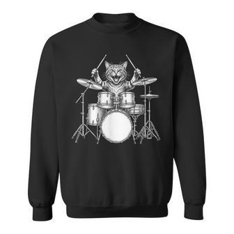 Gato Tocando La Batería Tambores Baquetas Rock And Roll Camisa de entrenamiento - Regaloses