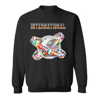 Globe Terrestre International Avec Drapeaux Du Monde Sweater e - Cadeauxyz