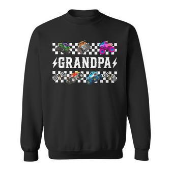 Grandpa Retro Monster Truck Family Crew Birthday Matching Sweatshirt - Thegiftio UK