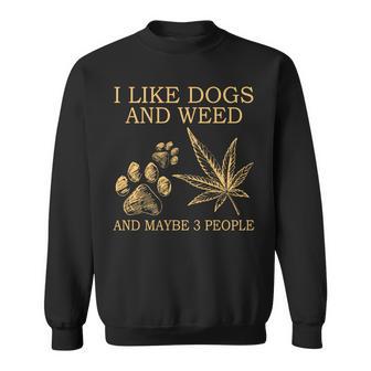 Me Gustan Los Perros Y La Marihuana Y Talez 3 Personas Manga Larga Camisa de entrenamiento - Regaloses