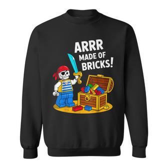 Halloween Bricks Pirate Skeleton Builder Blocks Building Toy Sweatshirt - Thegiftio UK