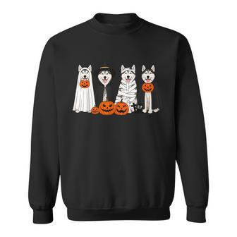 Halloween Husky Dog Spooky Costume Pumpkin Sweatshirt | Seseable UK
