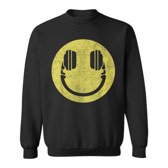 Happy Face Headphones – Audiophile Smile Music Lover Sweatshirt - Thegiftio UK