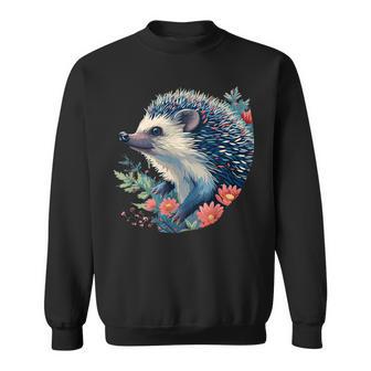 Hérisson Frais Avec Des Fleurs Printanières Pour Le Printemps Sweater e - Cadeauxyz