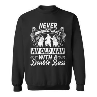 Hombre El Contrabajo Nuncaubestima A Un Anciano Con Un Contrabajo Camisa de entrenamiento - Regaloses