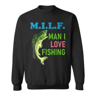 Hombre Me Encanta Pescar Milf Irónico Gracioso Pesca Meme Camisa de entrenamiento - Regaloses