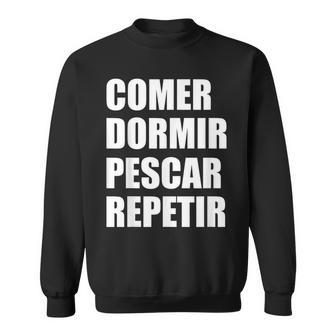 Hombre Fishing Pescador Comer Dormir Pescar Repetir Pesca Camisa de entrenamiento - Regaloses