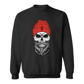 Homme Barbu Bonnet Rouge Avec Hermine Breizh Celte Bretagne Sweater e - Cadeauxyz