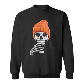 Illustration Imprimée Crâne Café Sweater e - Cadeauxyz