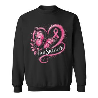 I'm A Survivor Breast Cancer Awareness Ribbon Heart Survivor Sweatshirt | Seseable UK