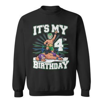 It's My 4Th Wrestling Birthday Party Wrestler 4 Year Old Boy Sweatshirt - Thegiftio UK