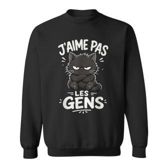 J'aime Pas Les Gens Humour Drole Chat Mignon Grognon Sweater e - Cadeauxyz