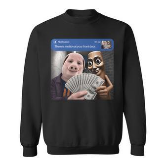 John Pork And Tung Tung Tung Sahur Front Door Motion For Kid Sweatshirt - Thegiftio UK