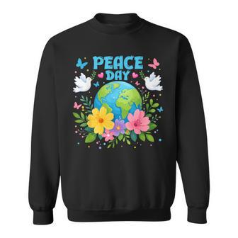 Journée Internationale De La Paix Oiseaux Fleurs Enfants Journée Mondiale De La Paix Sweater e - Cadeauxyz