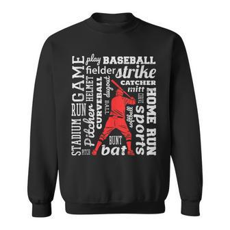 Jugador De Béisbol Con Nube De Palabras In Mangas Camisa de entrenamiento - Regaloses