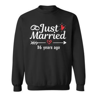 Just Married 36 Anni Fa Coppia Divertente Anniversario Di Matrimonio Felpa - Novitaregali