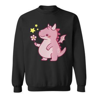 Kawaii Mignon Dessin Animé Dragon Love Mignon Dragon Tenant Une Fleur Sweater e - Cadeauxyz