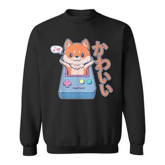 Kawaii Retro Gamer Chibi Peach Pastel Renard Sweater e - Cadeauxyz