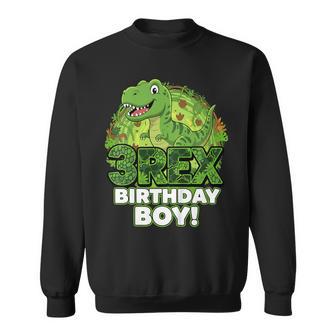 Kids Three Rex Birthday Boy T-Rex Dinosaur 3Rd Birthday Party Sweatshirt - Thegiftio UK