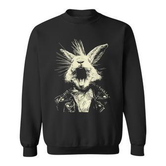 Lapin À Bascule Amusant Musicien Punk Rock Grunge Sweater e - Cadeauxyz